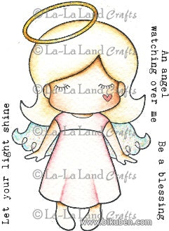La La Land Crafts - Paper Doll Marci - Angel - Red Rubberstamp