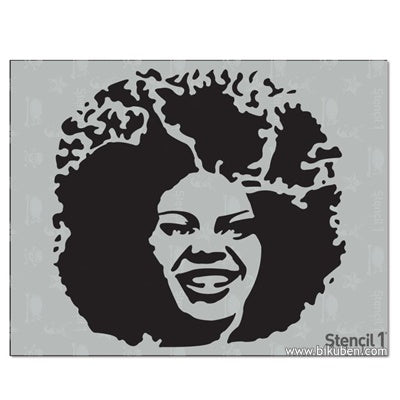 Stencil 1 - Stensil - Afro Girl 8,5x11"
