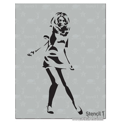 Stencil 1 - Stensil - GoGo Girl 8,5x11"