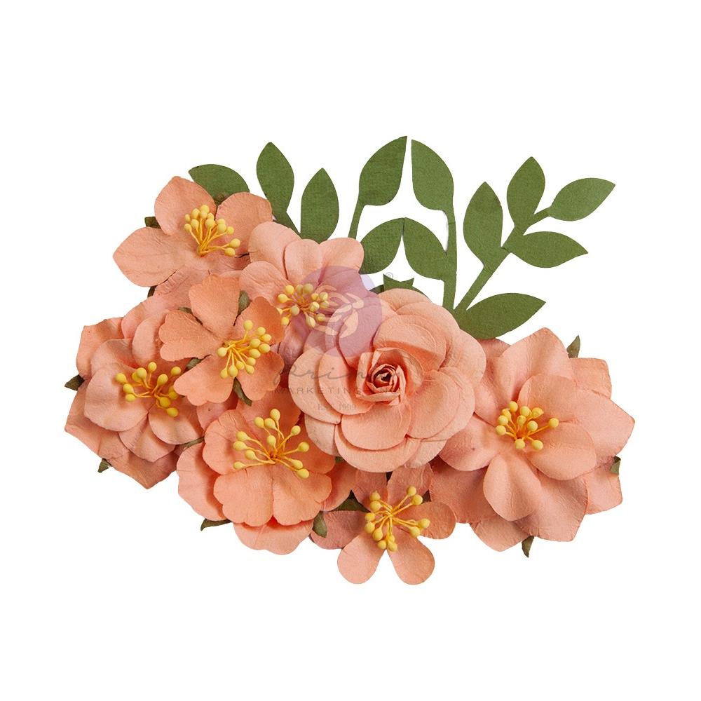 Prima - Painted Floral - Paper Flowers - Orange Blossom