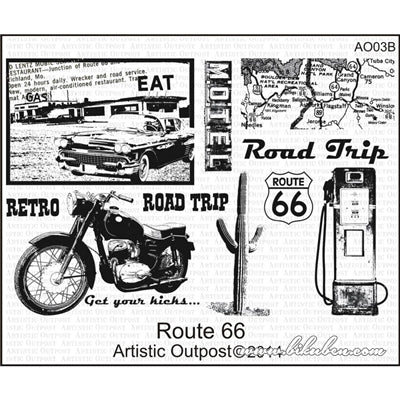 Artistic Outpost - Route 66 - Cing stamps