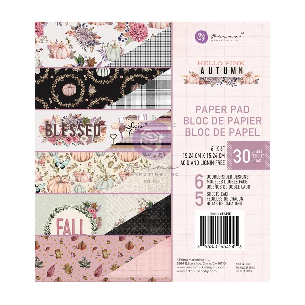 Prima - Hello Pink Autumn - Paper Pad  6 x 6"