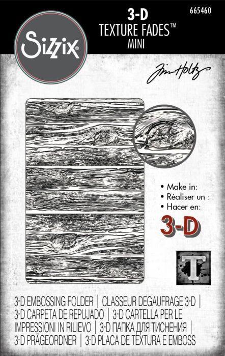 Tim Holtz Alterations - Texture Fades - 3D Embossing Folder - Mini Lumber