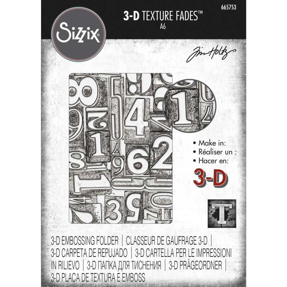 Tim Holtz Alterations - Texture Fades Embossing Folder - 3D - Numbered
