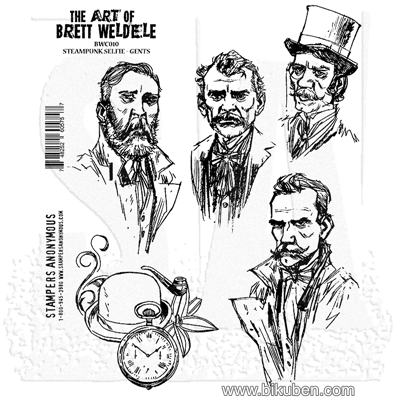 Brett Weldele Collection - Cling Stamp - Steampunk Selfie - Gents