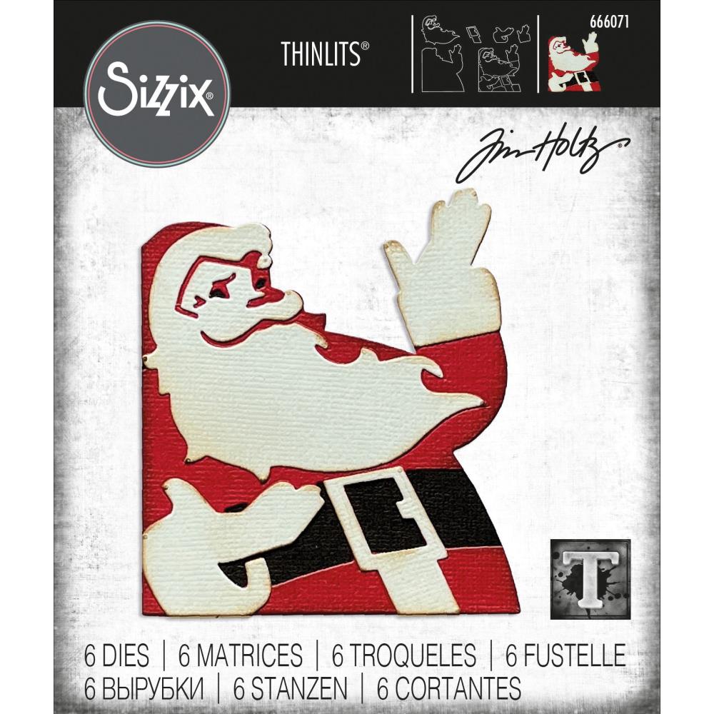Sizzix - Tim Holtz  - Thinlits - Retro Santa