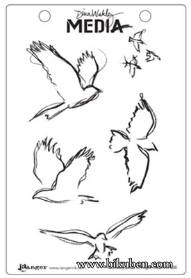 Ranger - Dina Wakley - Media Stamps - Scribbley Birds in Flight