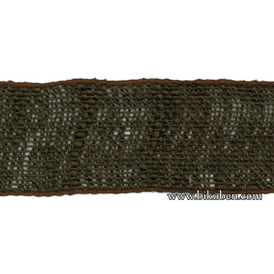 May Arts - Wired Burlap Ribbon - Brown 2,5" - Metersvis