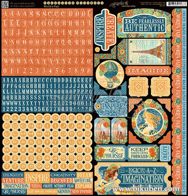 Graphic45 - World's Fair - Sticker Sheet 12x12"