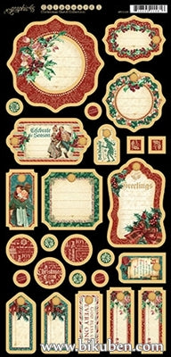 Graphic45 - Christmas Carol - Journaling Chipboard