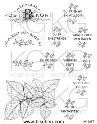Kort & Godt - Clearstamps  Medium Plate - Foliage