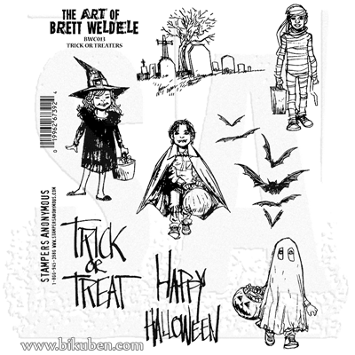 Brett Weldele Collection - Cling Stamp - Trick or Treaters