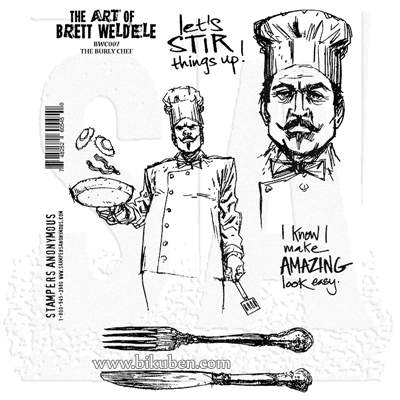 Brett Weldele Collection - Cling Stamp - The Burly Chef