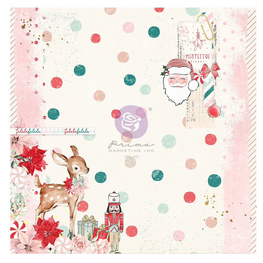 Prima - Candy Cane Lane - Red Peppermint - 12 x 12"
