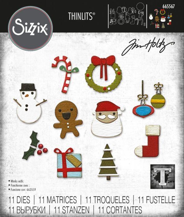 Sizzix - Tim Holtz Alterations - Thinlits - Christmas Minis