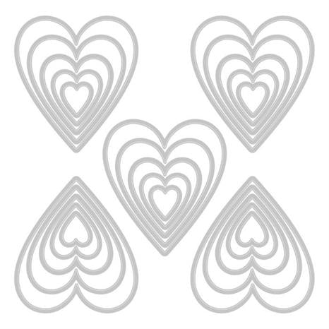 Sizzix - Tim Holtz Alterations - Thinlits - Stacked Tiles, Hearts