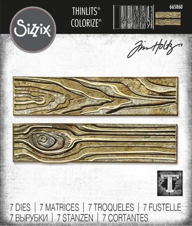 Sizzix - Tim Holtz Alterations - Thinlits Colorize - Woodgrain