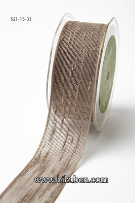 May Arts - Frayed Thread Ribbon - Taupe - METERSVIS