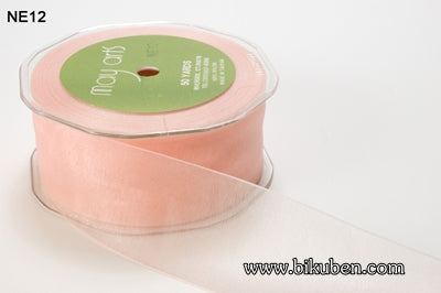 May Arts - Sheer Ribbon with Nylon Edge - Peach - METERSVIS