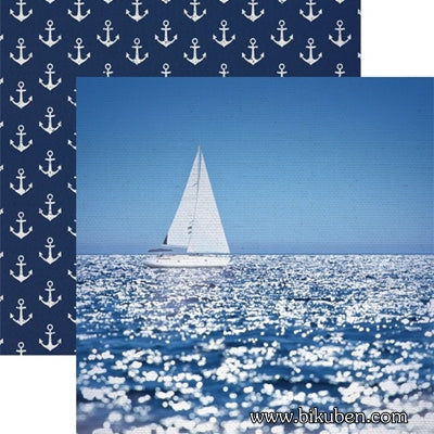 Paper House - Nautical  - Sailing away 12x12"