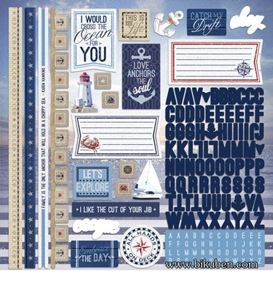 Paper House - Nautical  - 12x12" Sticker Sheet