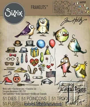 Sizzix - Tim Holtz Altertions - Framelits - Mini Bird Crazy & Things Dies