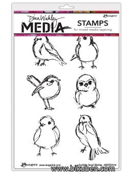 Ranger - Dina Wakley - Media Stamps - Scribbly Small Birds