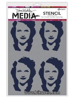 Dina Wakley Media - Stencils  - Four Women