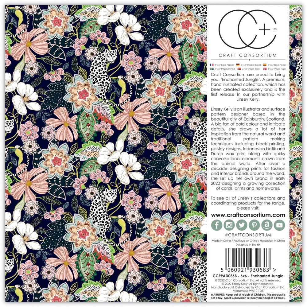 Craft Consortium - Enchanted Jungle - Paper Pad - 6 x 6"