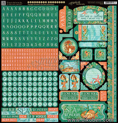 Graphic45 - Voyage Beneath the Sea - Sticker Sheet 12x12"