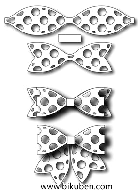 Frantic Stamper - Small Polka Dotted Paper Bow - Dies 