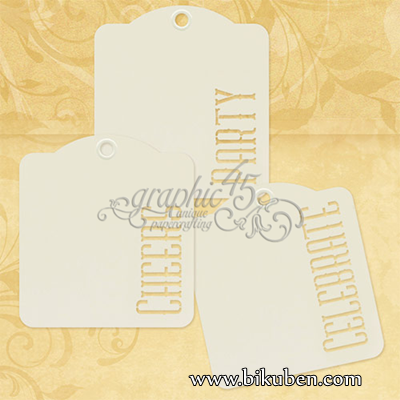 Graphic45 - Tag - Cheers, Party, Celebrate - Ivory