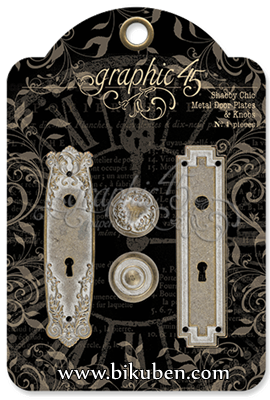 Graphic45 - Metal - Shabbychic - Door Plates Knobs