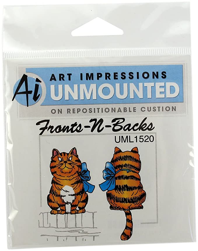 Art Impressions - Cling Mounted - Tabby Cat, Front & Back