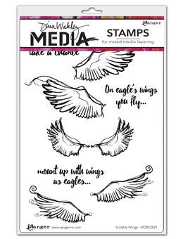 Ranger - Dina Wakley - Media Stamps - Scribbly Wings