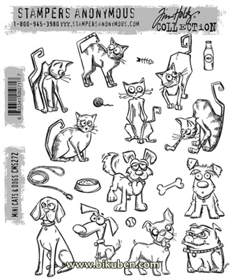 Tim Holtz Collection - Mini Cats & Dogs - Stamps