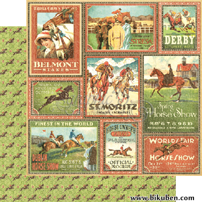Graphic45 - Off to the Races - Belmont Stakes 12x12"