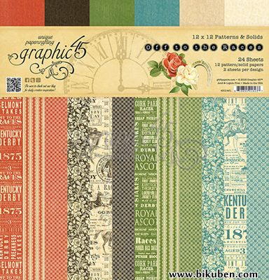 Graphic45 - Off to the Races - 12x12" Patterens & Solids Paper Pad