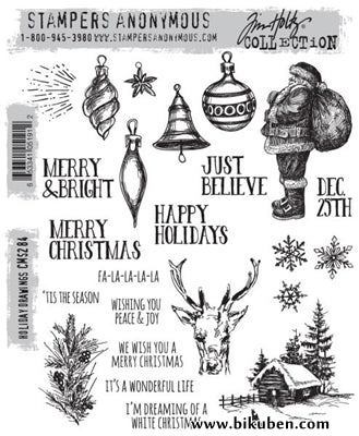 Tim Holtz Collection - Holiday Drawings - Stamps