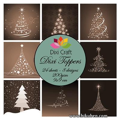 Dixi Craft - Toppers -  Oh Christmas Tree - Sepia (9cm x 9cm) 