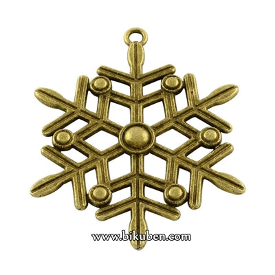 Charms - Antique Bronze - Big Snowflake Pendant