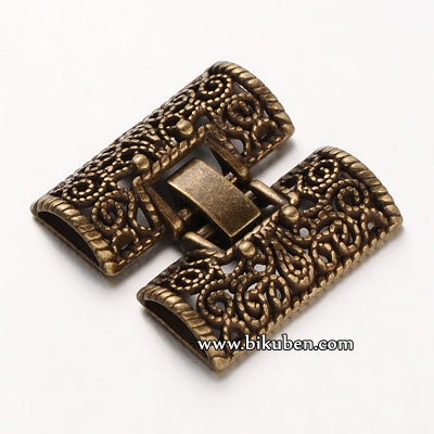 Charms - Antique Bronze - Filigree Fold over Clasp
