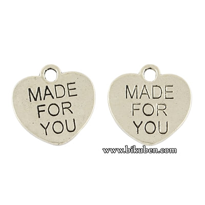 Charms - Antique Silver - Made for You Heart