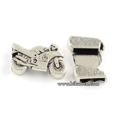 Charms - Antique Silver - Motorcycle Ribbon Slider