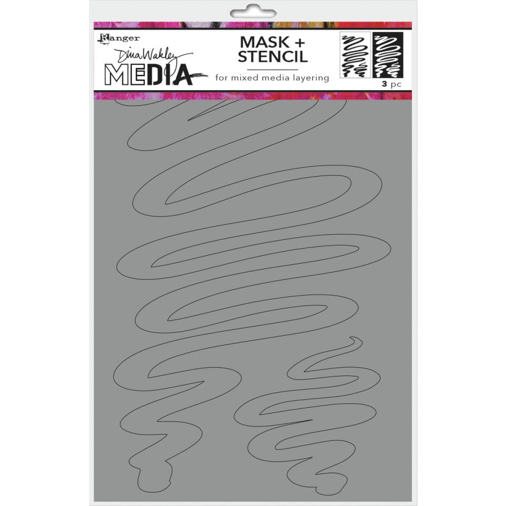 Dina Wakley Media - Stencils  - Meandering Masks