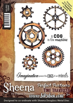 Sheena Douglas Design - Time Traveler - Geared Up Cling Stamp