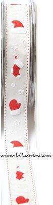 May Arts - Linen W/print stocking - Ivory/Red - metervis