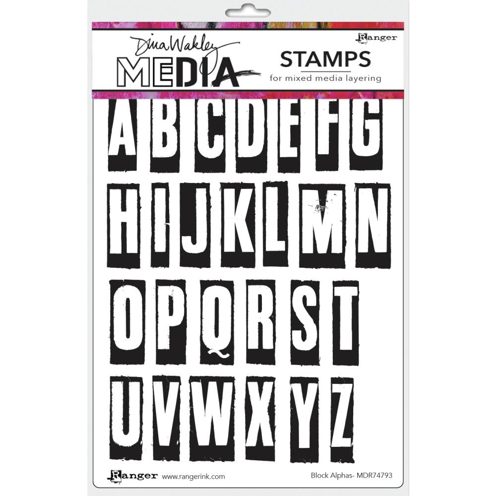 Dina Wakley Media - Stamps - Block Alphas