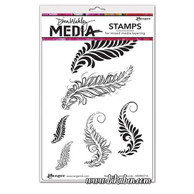 Ranger - Dina Wakley - Media Stamps - Sketched Layered Fronds 