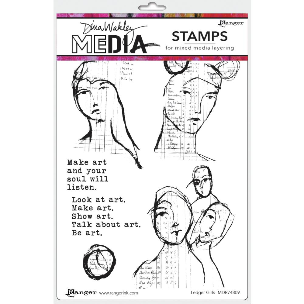 Dina Wakley Media - Stamps - Ledger Girls